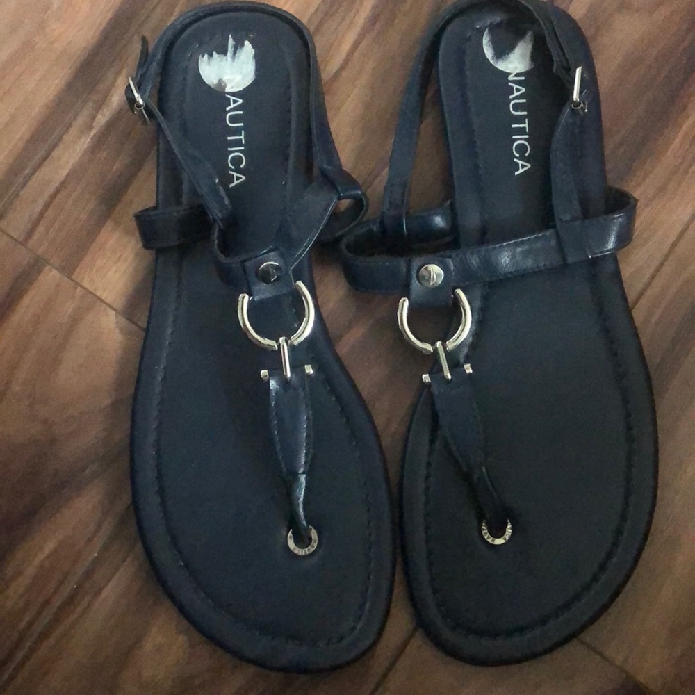 Nautical Navy Blue sandals size 8 1/2